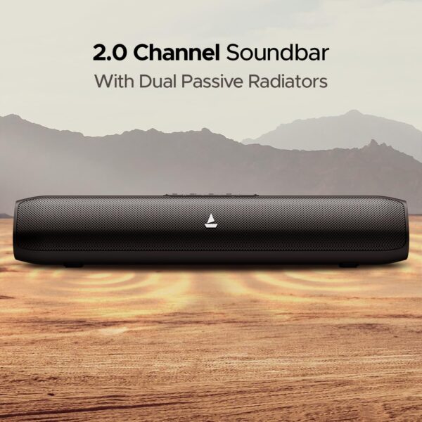 boAt Aavante Bar Groove, 16 W Signature Sound, Multiple Connectivity Modes, 6HRS Playtime, Bluetooth Sound Bar, Soundbar Speaker (Premium Black)