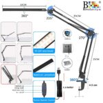 BROLAVIYA Overhead LED Desk Lamp Light with Metal arm Stand,3 Lighting Modes,360 Degree Spin for Home Office,Desktop,Bedroom,Reading,etc