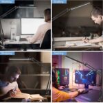 BROLAVIYA Overhead LED Desk Lamp Light with Metal arm Stand,3 Lighting Modes,360 Degree Spin for Home Office,Desktop,Bedroom,Reading,etc