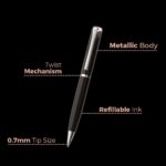 Cello Signature Professional Gift Set | Blue Ink | 1 Ball Pen + 1 Metal Keychain | Black & Silver Finish | Premium Metal Pen for Gift | Stylish Corporate & New Year Gifts for...