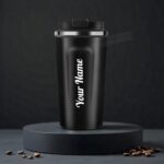 CORPORATE PORIUM Personalised Insulated Coffee Travel Mug with Touch Screen Digital Temperature Display Travel Flasks, 510 Ml, 304 Stainless Steel Reusable - Leak Proof, Thermal...