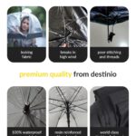 Destinio Umbrella for Men - Automatic Large Size Foldable Umbrella with Travel Cover for Man and women - 3 fold Windproof umbrella