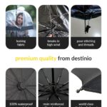 Destinio Umbrella for Women, Umbrella for Men - Automatic 3 Fold Windproof with Travel Cover with Auto Open and Close