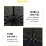 Destinio Umbrella for Women, Umbrella for Men - Automatic 3 Fold Windproof with Travel Cover with Auto Open and Close