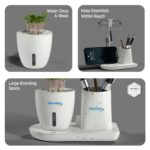 eo Pen Stand for Study Table with Self-Watering Plant Pot, Glasses & Smartphone Holder – Desk Organizer & Pencil Holder for Office, Home, Kids, Students, Study Room Desk Station...