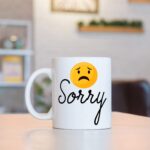 exciting Lives - Emoji Sorry Coffee Mug - Cute Apology for Friends Boyfriend Girlfriend Husband Wife Siblings Ceramic Gift - 330ml