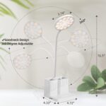 Fulminare Plastic LED Desk Lamp Dimmable Table Lamp Reading Lamp with USB Charging Port 3 Colour Mode,Touch Control Eye Caring, Desk Lamp for Study, Work (King), White