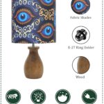 Homesake® Dovel Pot, Modern Table Lamp with Shade, Wooden Base Modern Fabric Lampshade for Home Office Cafe Restaurant, (Beauty in Eye)