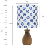 Homesake® Dovel Pot, Modern Table Lamp with Shade, Wooden Base Modern Fabric Lampshade for Home Office Cafe Restaurant, (Evil Eye)