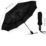 inulec Automatic Travel Umbrella - Stylish Windproof For Rain & Compact, Strong for Wind, Auto Open/Close Button, Travel-Friendly 3-Fold Design Perfect Umbrella for Men & Women