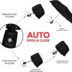 inulec Automatic Travel Umbrella - Stylish Windproof For Rain & Compact, Strong for Wind, Auto Open/Close Button, Travel-Friendly 3-Fold Design Perfect Umbrella for Men & Women