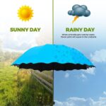 Magic Umbrella with Flower Design Rainproof Colour Changing Lightweight Compact 3 Fold Men/Women UV Protection Monsoon/Rainy & Sun Umbrella