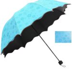 Magic Umbrella with Flower Design Rainproof Colour Changing Lightweight Compact 3 Fold Men/Women UV Protection Monsoon/Rainy & Sun Umbrella