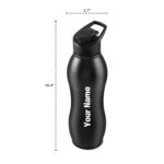 NIBBLE Your Name Print Water Bottle, Customize Stainless Steel Bottle 1 Litre, Easy to Carry, Leakproof Sipper, Personalize Corporate Office Gift Set for Men, School, Gym, Home...
