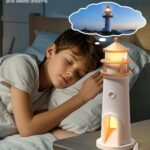 One94Store Lighthouse Lamp Galaxy Moon Projector – LED Night Light with Remote, 4 Brightness Levels, Timer, USB Rechargeable Table Lamp for Kids Bedroom & Aesthetic Room Decor