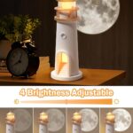 One94Store Lighthouse Lamp Galaxy Moon Projector – LED Night Light with Remote, 4 Brightness Levels, Timer, USB Rechargeable Table Lamp for Kids Bedroom & Aesthetic Room Decor