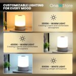 One94Store Touch Control LED Table Lamp – USB Rechargeable, Touch Control Night Light with 3-Color Dimmable Brightness for Bedroom, Living Room & Study (White, Pack of 1)