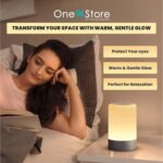 One94Store Touch Control LED Table Lamp – USB Rechargeable, Touch Control Night Light with 3-Color Dimmable Brightness for Bedroom, Living Room & Study (White, Pack of 1)