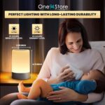 One94Store Touch Control LED Table Lamp – USB Rechargeable, Touch Control Night Light with 3-Color Dimmable Brightness for Bedroom, Living Room & Study (White, Pack of 1)