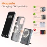 Portronics Chyro 10000mAh 15W Magnetic Wireless Fast Charging Powerbank with MagSafe Mobile Stand,in-Built Type C Cable With 20W Output,For iPhone 12 & Above, Android & Other Qi...