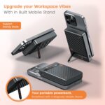 Portronics Chyro 10000mAh 15W Magnetic Wireless Fast Charging Powerbank with MagSafe Mobile Stand,in-Built Type C Cable With 20W Output,For iPhone 12 & Above, Android & Other Qi...