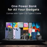 Portronics Luxcell MagClick 10k 10000 mAh 15W Magnetic Wireless Fast Charging Nano Power Bank Premium Finish, 22.5 Wired Output Compatible with iPhone 12 & Above,Type C...