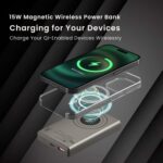 Portronics Luxcell MagClick 10k 10000 mAh 15W Magnetic Wireless Fast Charging Nano Power Bank Premium Finish, 22.5 Wired Output Compatible with iPhone 12 & Above,Type C...