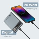 Portronics Magclick 5k 5000mAh Slim Magnetic Fast Charging Wireless Powerbank with 20W Wired Output, 15W Wireless Output,Best for iPhone 12 & Above, Android & Other Qi Enabled...e