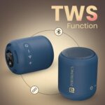 Portronics SoundDrum 1 12W TWS Portable Bluetooth Speaker with Powerful Bass, Bluetooth 5.3V, 360° Surround Sound, USB Drive in, Type C Fast Charging(Blue)