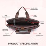 RIONTO Messenger Bag - Laptop Bag for Men, PU Leather Expandable Office Bag for Men | Supports Laptop Upto 15.6 inches (Tan)