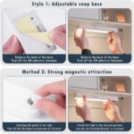 SaleOn LED Rechargeable Desk Lamp with Clock | 3 Color Light Modes | Adjustable 90° Angle | USB Charging | Magnetic Design | Digital Display | Ideal for Study, Office & Bedside...