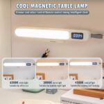SaleOn LED Rechargeable Desk Lamp with Clock | 3 Color Light Modes | Adjustable 90° Angle | USB Charging | Magnetic Design | Digital Display | Ideal for Study, Office & Bedside...