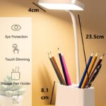 SaleOn Rechargeable Stable Desk Lamp with USB Type C Cable | 3 Color Modes | 6 Month Warranty | Mobile Holder | Eye Protection | Touch Control | Non-Flickering-LED,Plastic