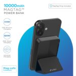 URBN 10000 mAh Stand Magsafe Power Bank with Stand | 15W Fast Wireless Charging |Strong Magnetic Hold | Type C Input/Output | Pass Through Charging | MagTag Ring Included |...