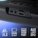 ZEBRONICS Astra 35, Portable Bluetooth Speaker, 16 Watts, Upto 8h Backup, Dual Drivers + Dual Passive Radiators, Call Function, Bluetooth v5.3 | USB | mSD| AUX, TWS, RGB LED