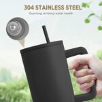 COMFYPOT Personalised with Your Name, 1200ml Tumbler with Straw - Handle – Stainless Steel Double Wall Insulated Cup | Leakproof Sipper Mug for Hot - Cold Drinks | Coffee -...