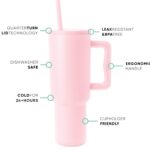 COMFYPOT Personalised with Your Name, 1200ml Tumbler with Straw - Handle – Stainless Steel Double Wall Insulated Cup | Leakproof Sipper Mug for Hot - Cold Drinks | Coffee -...