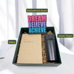 Dive Decor The Executive Choice Corporate Gift Hamper - Motivational Wooden Quote, Diary & Classic Sipper for Corporate Gift for Employee