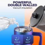 DOCAT 1200ML Stainless Steel Tumbler with Lid and Straw, Hot and Cold Double Insulated Sipper Mug, 100% Leak Proof Coffee Tumbler Cupholder for Office, Gym, Travelling (Aurora...