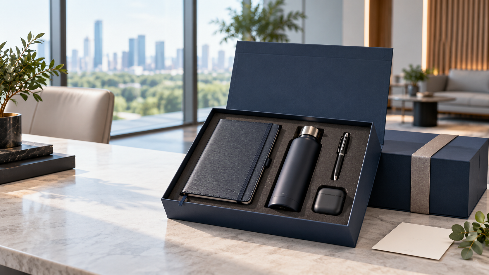 Corporate onboarding and gifting kits being prepared for employees